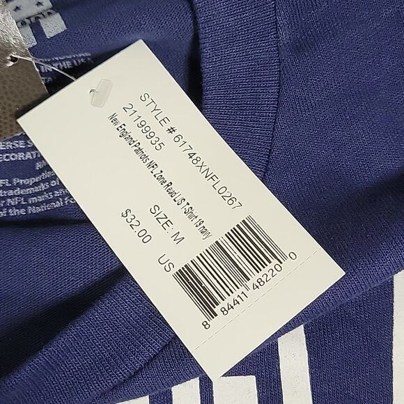 New England Patriots NFL Navy Long Sleeve Tee Shirt Adult Size Medium NWT - Picture 9 of 12